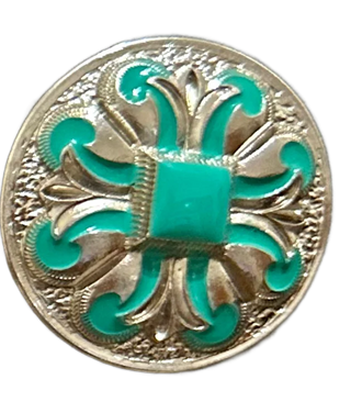 037 STANDARD CONCHO - SILVER TURQUOISE
