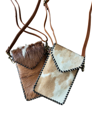 Hair on Cowhide Crossbody Phone Bag