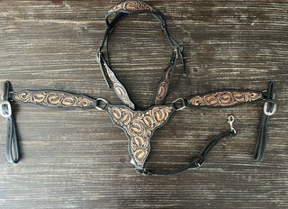 Black Headstall & Breastcollar Set